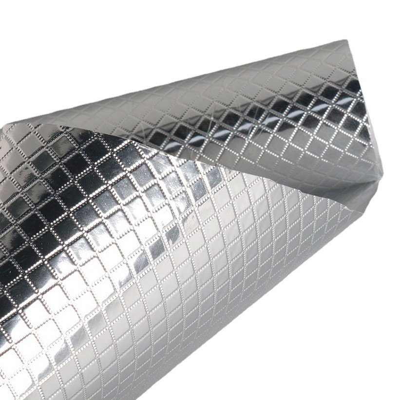 Pet Aluminum Foil Film White Background Aluminized Film Pvc Insulation Aluminum Film Luggage Aluminum Film Material Car Seat Aluminum Plastic Composite Film Roll