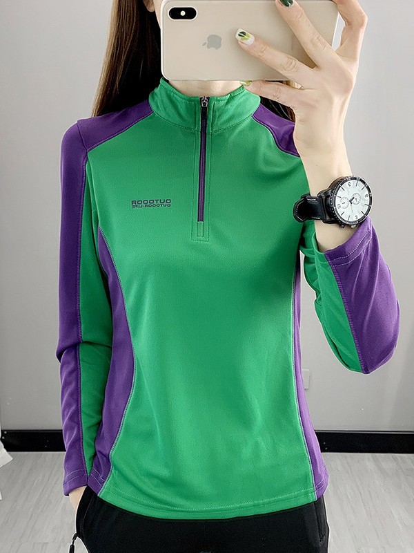 Outdoor Quick-drying Clothes Women's Long-sleeved Thin T-shirt Slim-fit Sunscreen Breathable Sports Hiking Spring and Summer Base Shirt