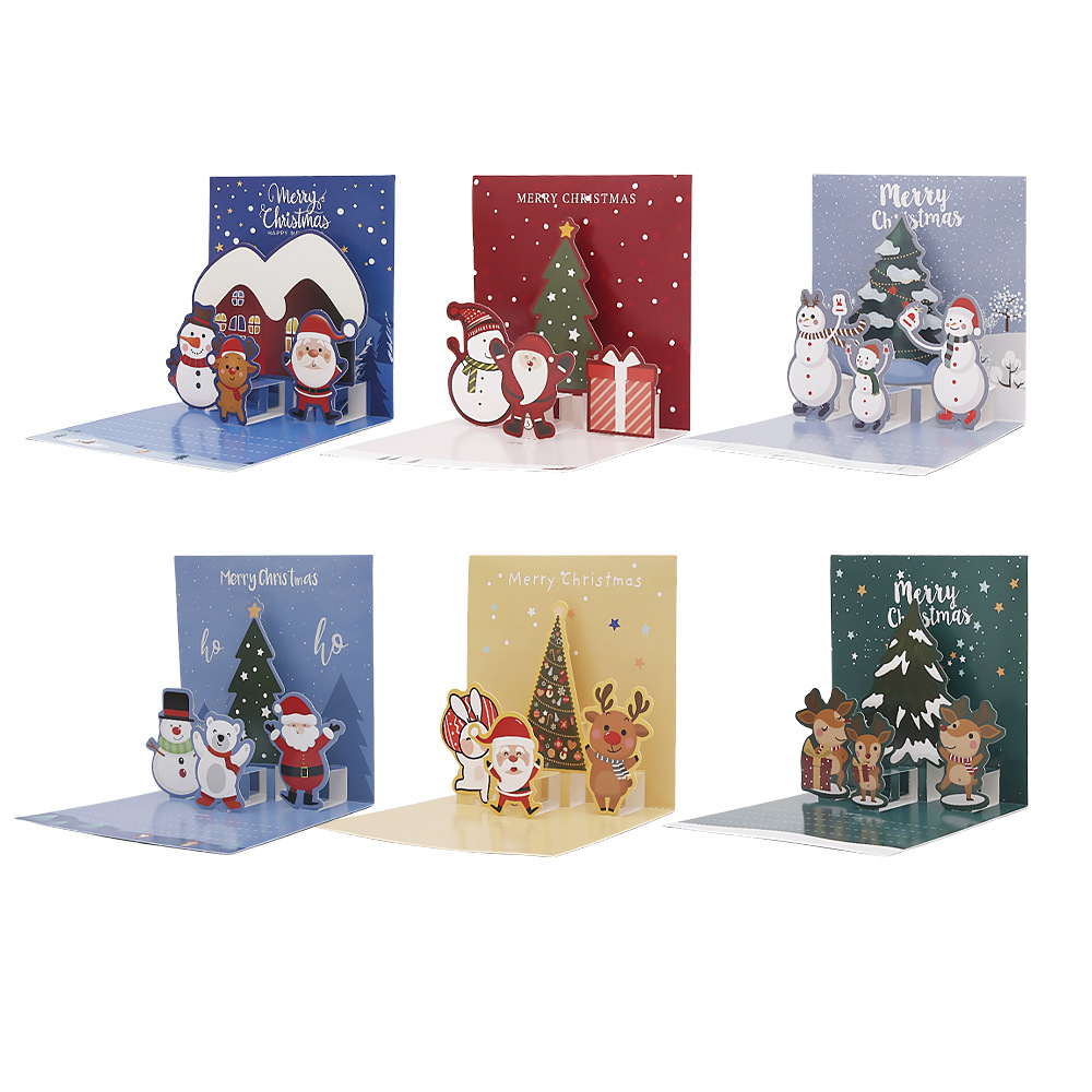 Picture of Amazon Stereo Christmas Greeting Card Creative Christmas Eve Message Holiday Card Gift Folding Card Set