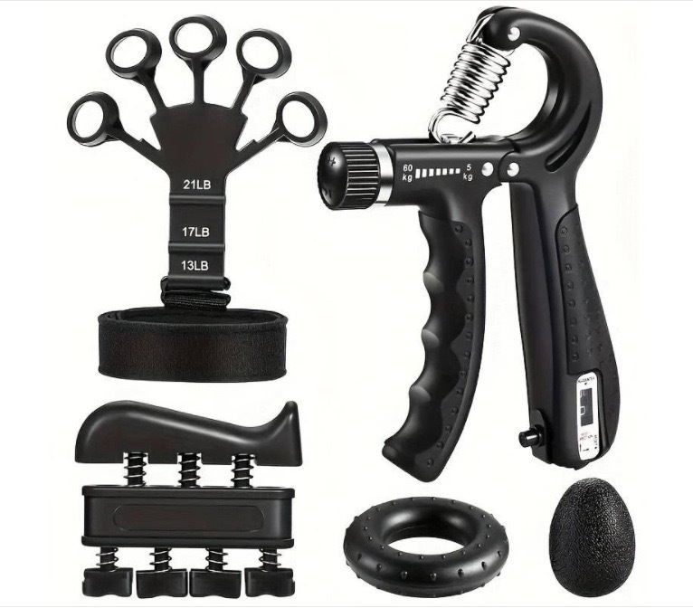 Picture of Adjustable Grip Strength Set, Hand Trainer, Grip Ring, Finger Exerciser, Combination Fitness Supplies, Five-Piece Set