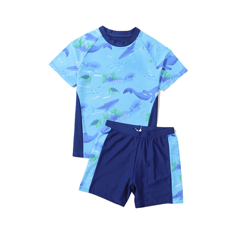 Picture of Children's Swimsuit Boys 2025 New Style Middle and Big Kids Teenager Summer Boys Split Swimsuit Swimsuit Swimsuit suit Trunks