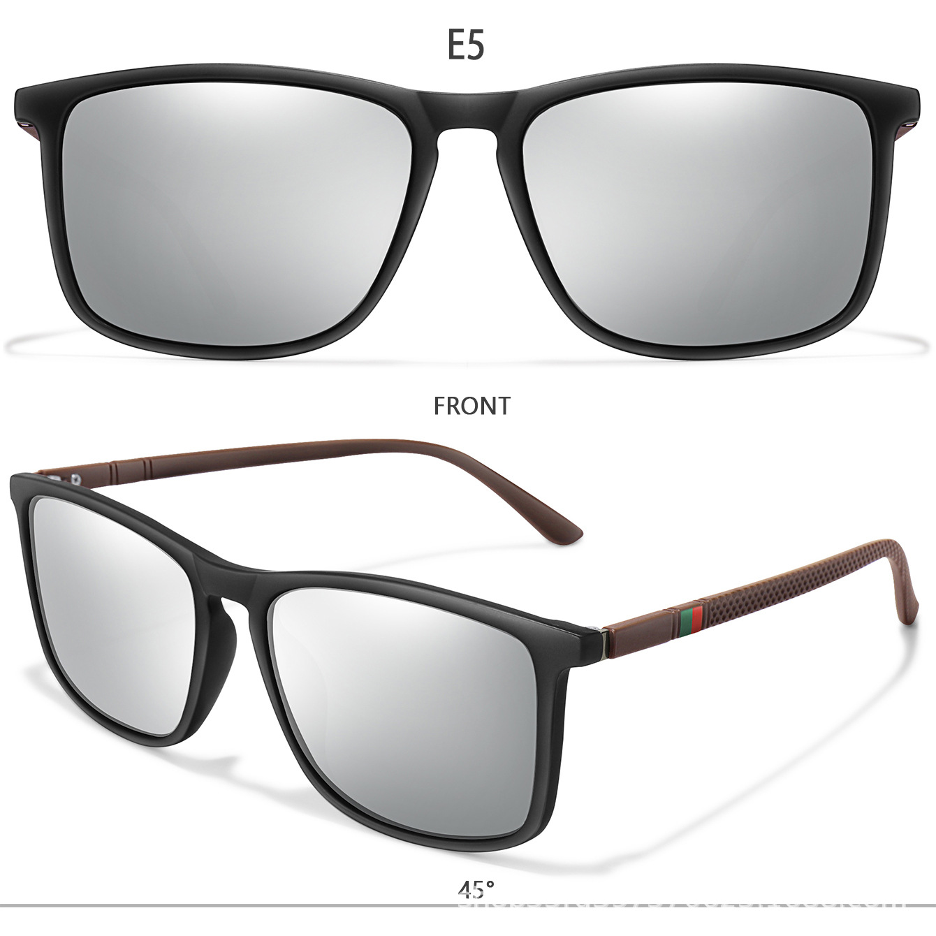 Picture of AliExpress wish shrimp skin popular polarized sunglasses square large frame classic glasses men and women driving fishing sunglasses