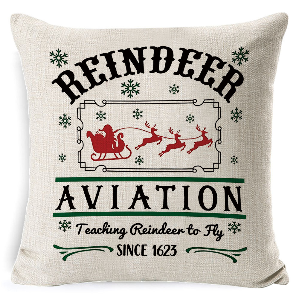 Picture of Christmas Pillow Case Linen Super Soft Peach Leather Printed New Amazon Household Products Cushion Pillow Case Custom