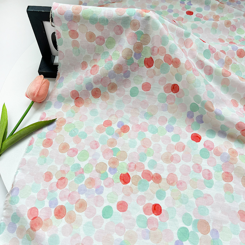 Rainbow Bubble Digital Printing Cotton 40-Count Poplin Fabric Children's Clothing Shirt Dress Top Clothing Fabric
