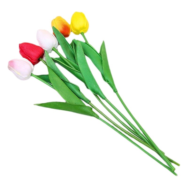 Artificial Flower Tulip Pu Mini Hand Flower Wedding Bouquet Home Decoration Photography Ornaments Cross-Border Hot Selling Artificial Flowers