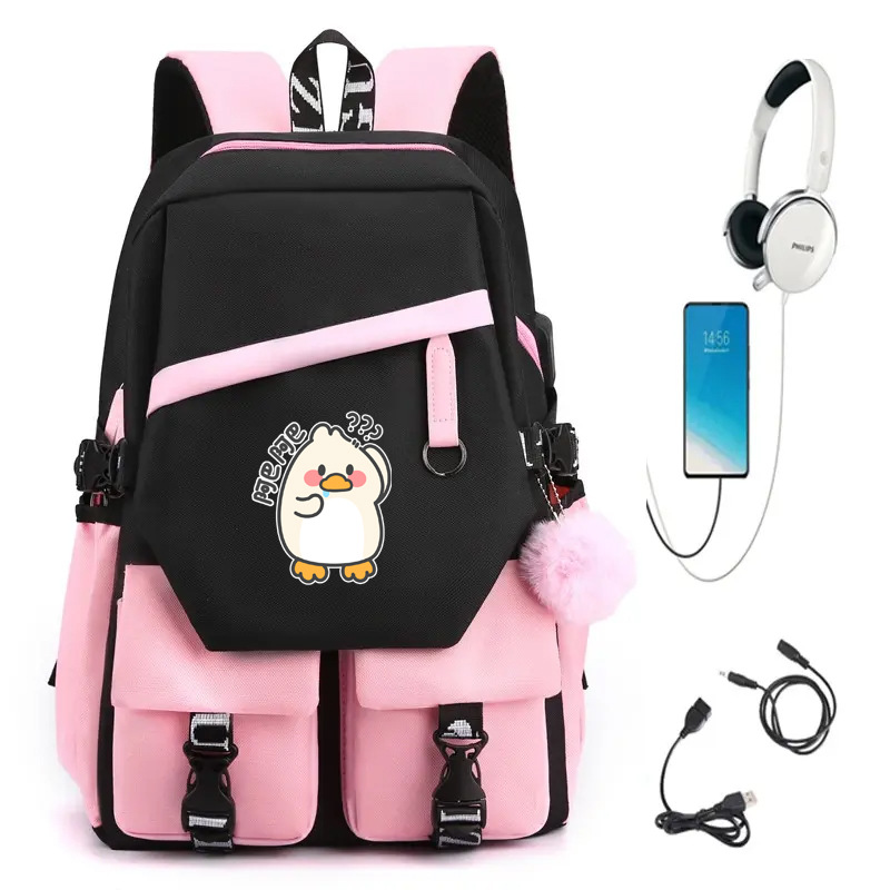 Picture of Barbara Duck Schoolbag Boys' Primary School Students Grade Three, Four to Six Cartoon Backpack Boys' Large Capacity Ultra Light Weight Reduction