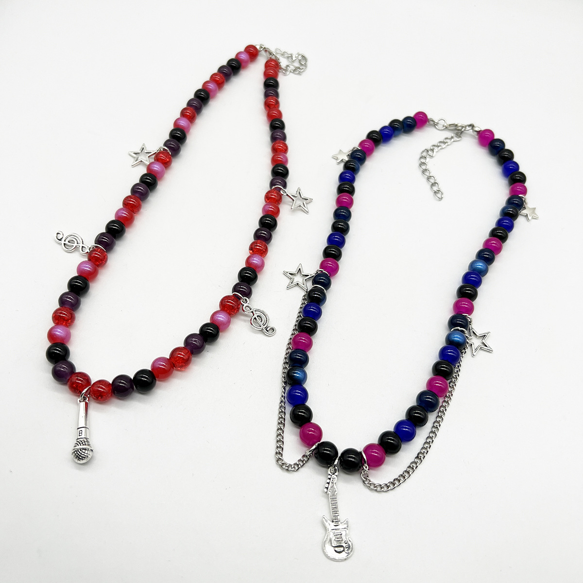 European and American cross-border ETSY hot selling beaded love magnetic men and women couple bracelet necklace earrings suit girlfriends accessories