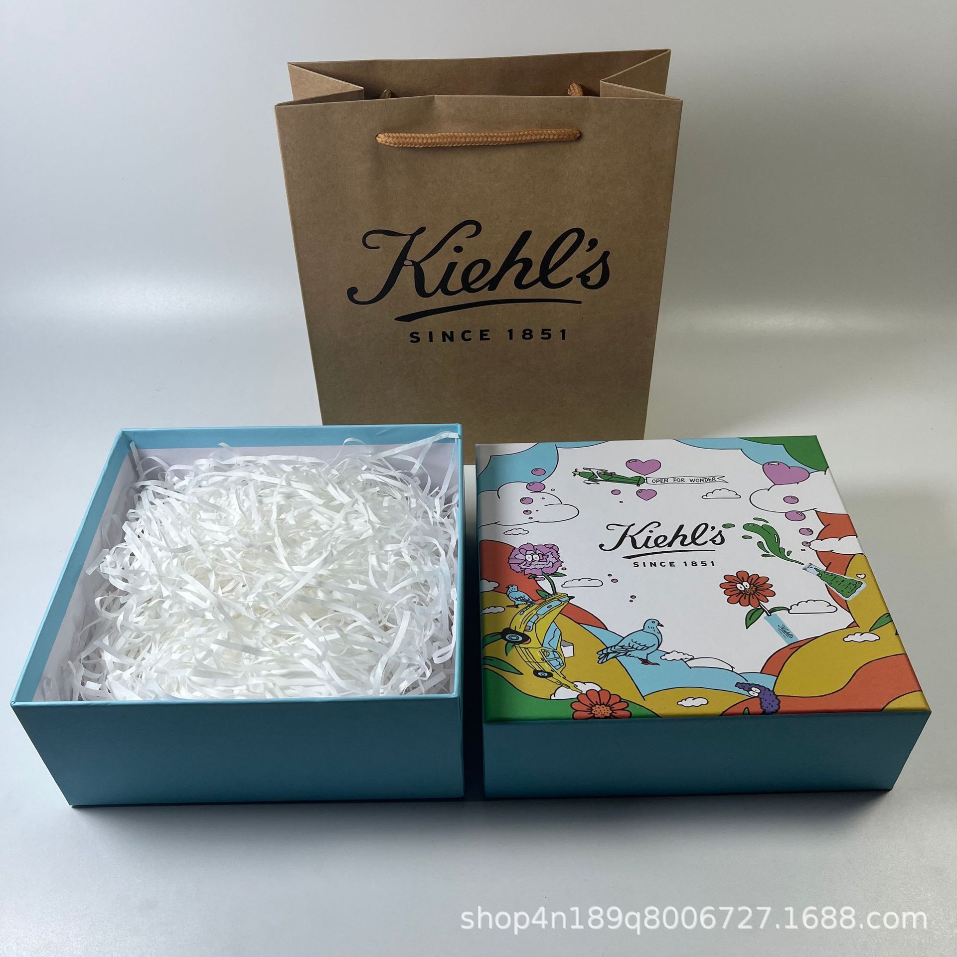 Kiehlishi Gift Box Skin Care Product Packaging Box Kraft Paper Paper Bag Packaging Handbag Empty Box Bag Wholesale