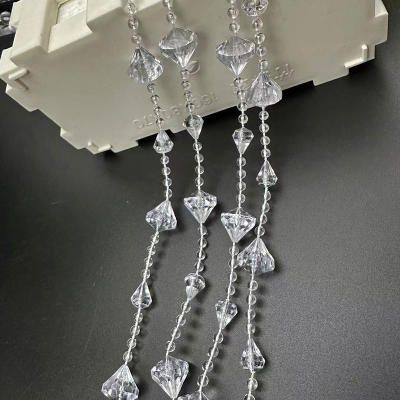 Picture of Acrylic bead curtain line curtain wedding road lead crystal string wedding scene stage ceiling decoration diy door curtain partition