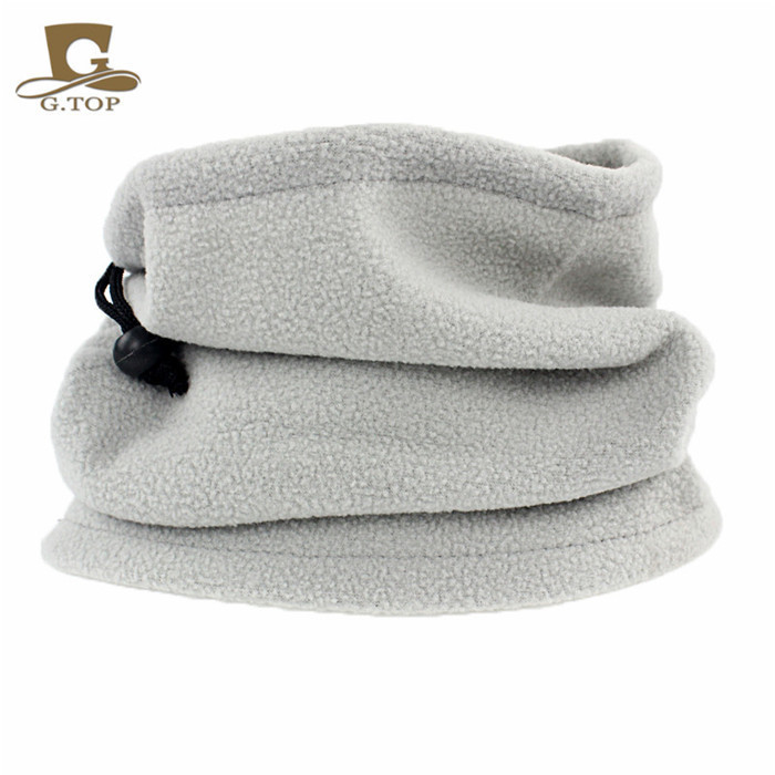 Picture of Winter men's and women's outdoor sports fleece scarf riding mask multi-functional drawstring polar fleece collar pullover cap
