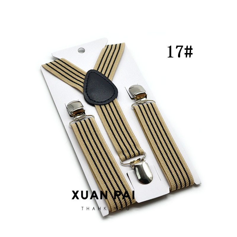 Picture of Children's 2.5cm Strap Clip Vintage Striped Series Boys and Girls Universal Suspender Belt Baby Autumn and Winter Pants Clip