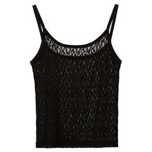Picture of Simple All-match Seersucker Korean Style Sling Lace Hollow Sling Vest Women's Outer Wearing Comfortable Breathable Vest for Women