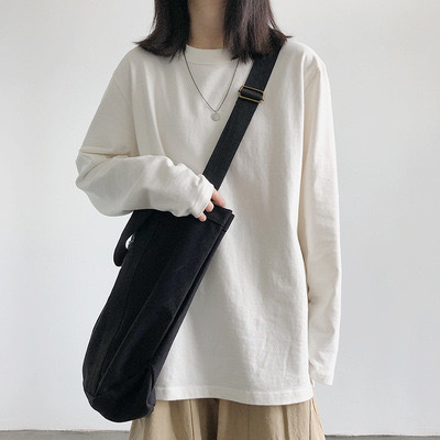 Spring and Autumn Long Sleeve T-Shirt Women's New White Loose Inner Base Shirt Clothes Korean Women's Top Source Manufacturers