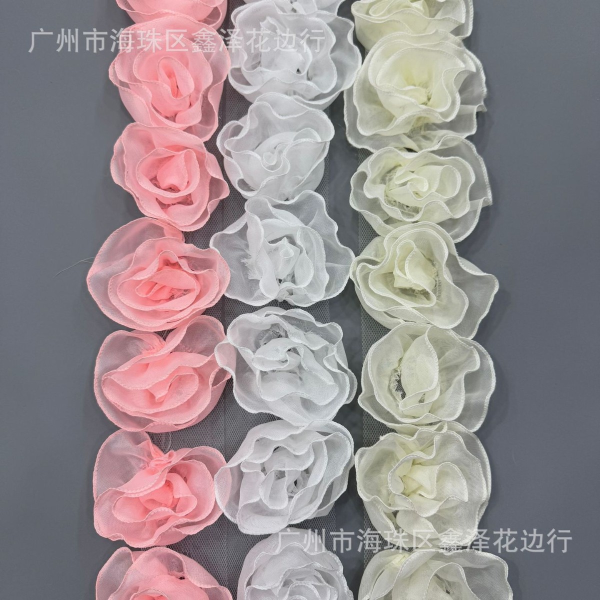 New Rose Flower Chiffon Disc Flower Lace Handmade DIY Stereo Flower Clothing Shoes Hat Stereo Lace