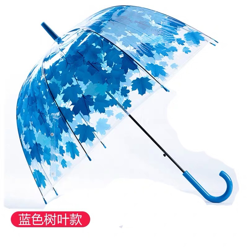 Picture of Korean Style Building Arched Apollo Princess Transparent Umbrella Umbrella Semi-automatic Creative Curved Hook Straight Long Handle Umbrella