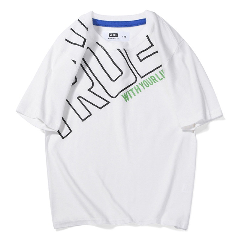 Summer children's clothing Korean version of the new boys short sleeve large children's shoulder drop loose fashion T-shirt children's short sleeve wholesale