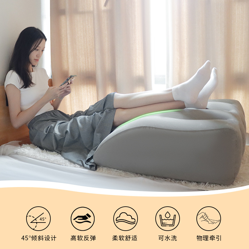 Picture of Inflatable Leg Pillow Raising Foot Pillow Bed Artifact Decompression Pillow Knee Relaxation Fatigue Relief Trapezoidal Leg Cushion in stock