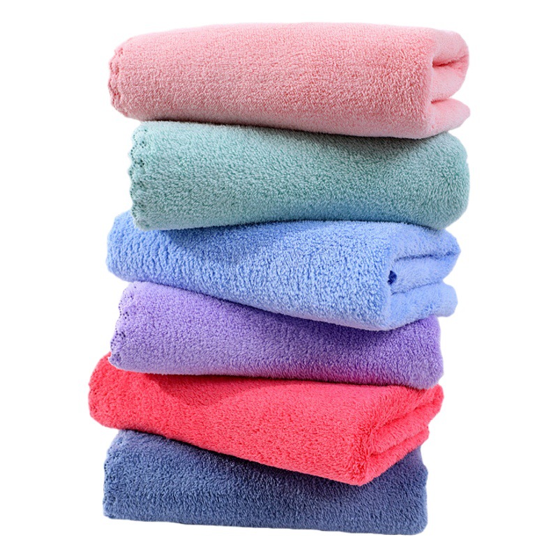 Coral Fleece Towel Plain Wash Face Towel Soft Absorbent Gift Household Not Easy to Send