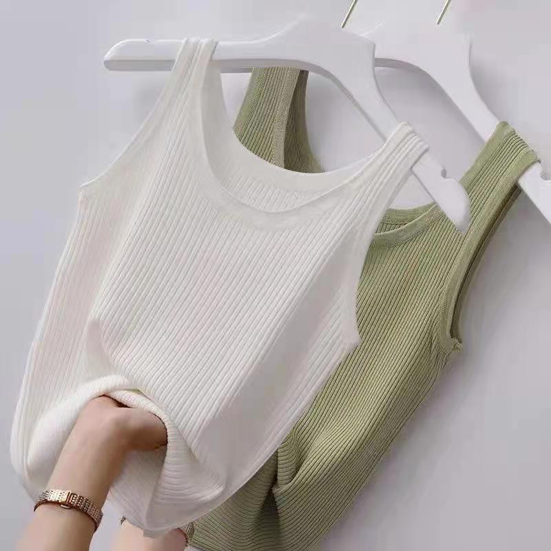 Picture of [Drop Shipping] 40-100kg Camisole Threaded Vest for Women, Large Size, Slim Fit, Outer Wear, Inner Layering Shirt, Sleeveless