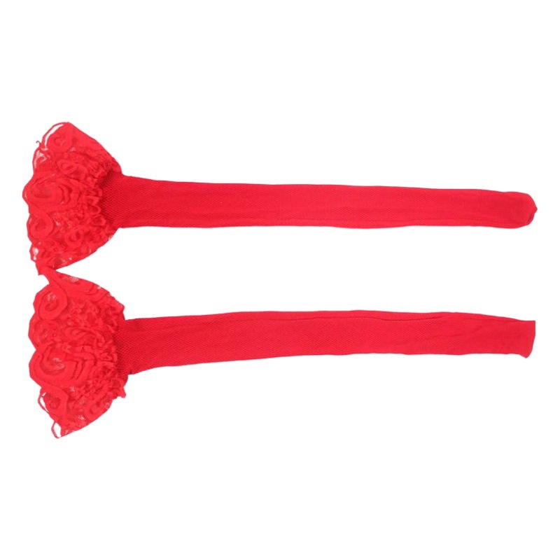 Cross-border plus size wide lace lace small mesh knee-high tube stocking fishing net stocking children