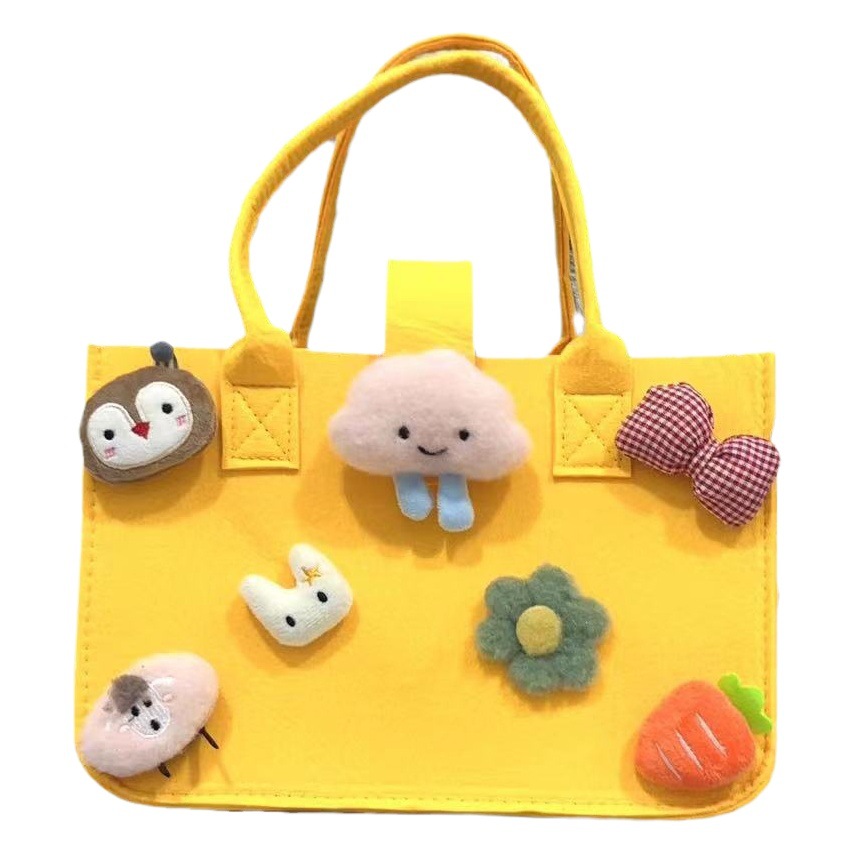 Cartoon Pattern Felt Handbag Baby Full Month Birthday First Birthday Gift Bag Gift Factory Supply Gift Box