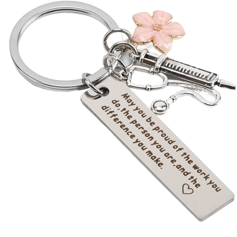 Amazon Cross-Border Best-Selling Keychain Nurse Gift Ladies Keychain Gift for Nurse Prayer Key