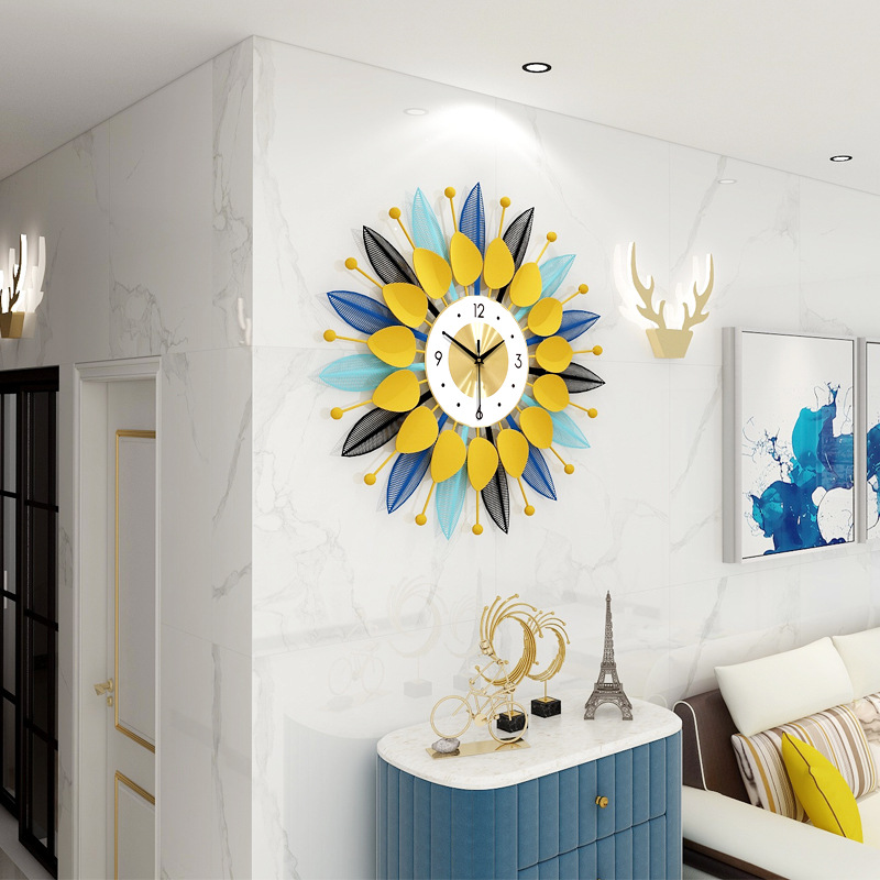 Picture of Nordic Wall Clock Living Room Advanced Sense Modern Simple Decorative Painting Creative Clock Iron Light Luxury Watch Cross-border Explosions
