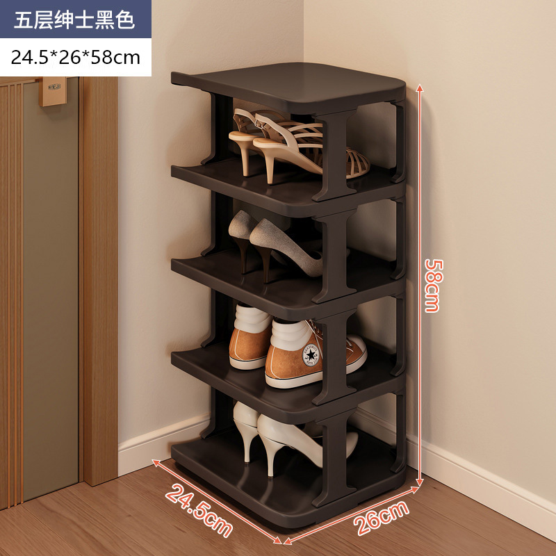 Picture of Simple Dust-proof Small Shoe Rack at Dormitory Door Household Multi-layer Space-saving Installation-free Storage Shoe Cabinet