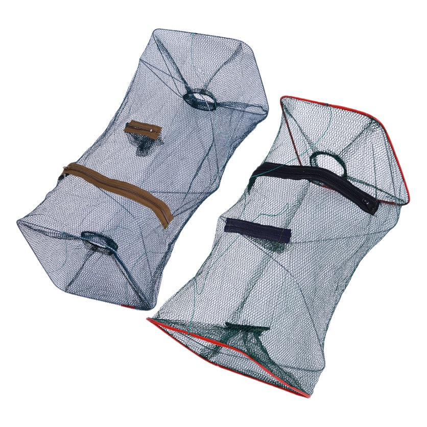Wholesale folding two-hole shrimp cage crab crucian lobster net eel cage aquaculture thickened