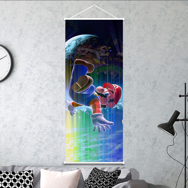 Picture of Super Mary game peripheral poster decorative painting Mario Bros Mario indoor wall scroll hanging painting