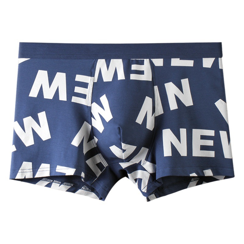 Summer Men's Underwear Modal Cotton Boxer Shorts Traceless Quick-drying Trendy Printed Men's Pure Cotton Boxer Underwear Head