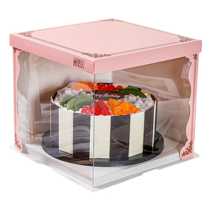 Transparent cake box 6 inch 8 inch 10/12 inch gift box single layer double layer height dessert cake baking packaging box