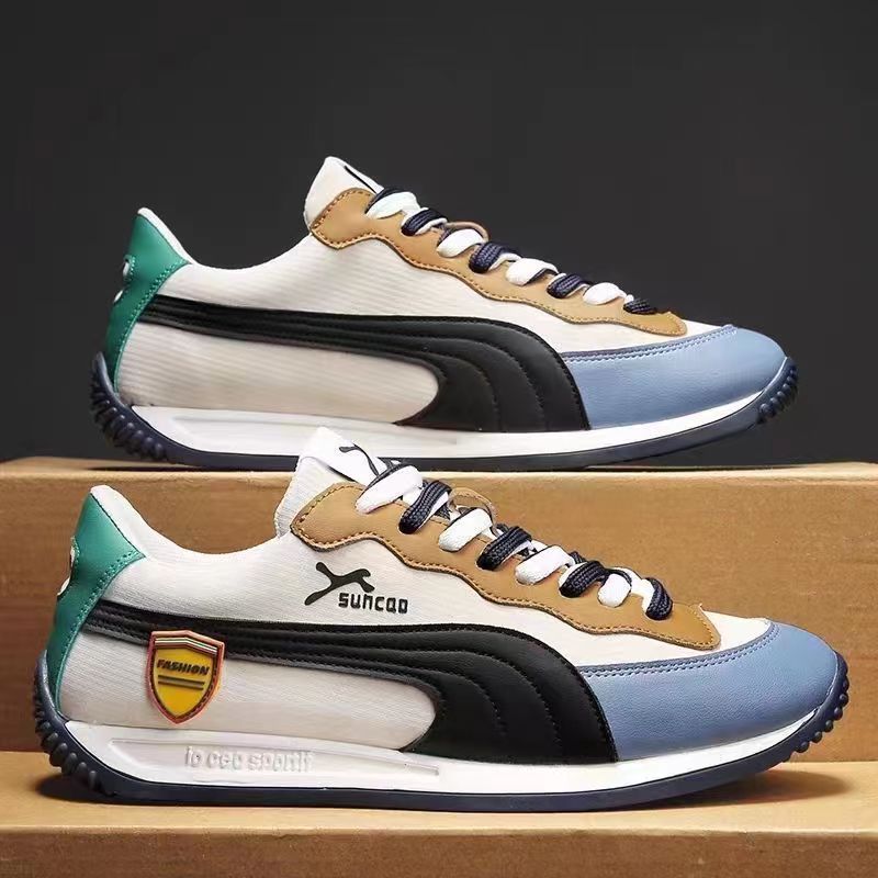 Casual Men's Shoes Wholesale Autumn and Winter Trendy Youth Sneakers Fashionable Low-Top Comfortable Leather Sports Shoes