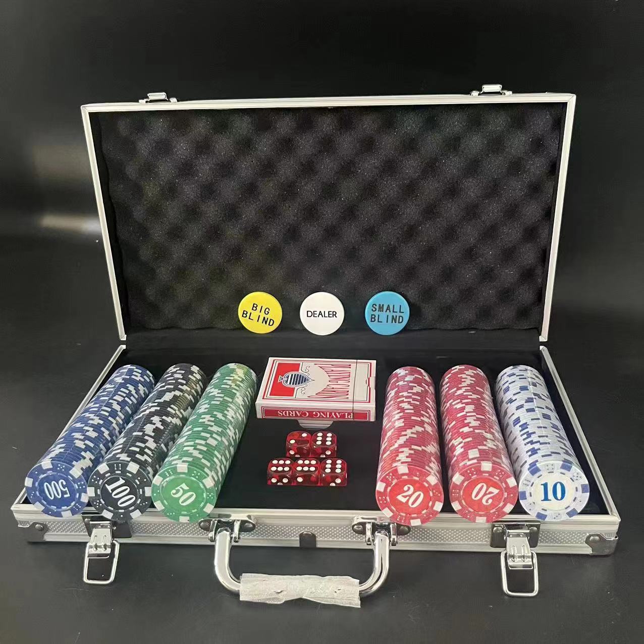 Picture of Sample available] Yiqian can send Texas poker aluminum box suit 100/200/300/500 chips suit
