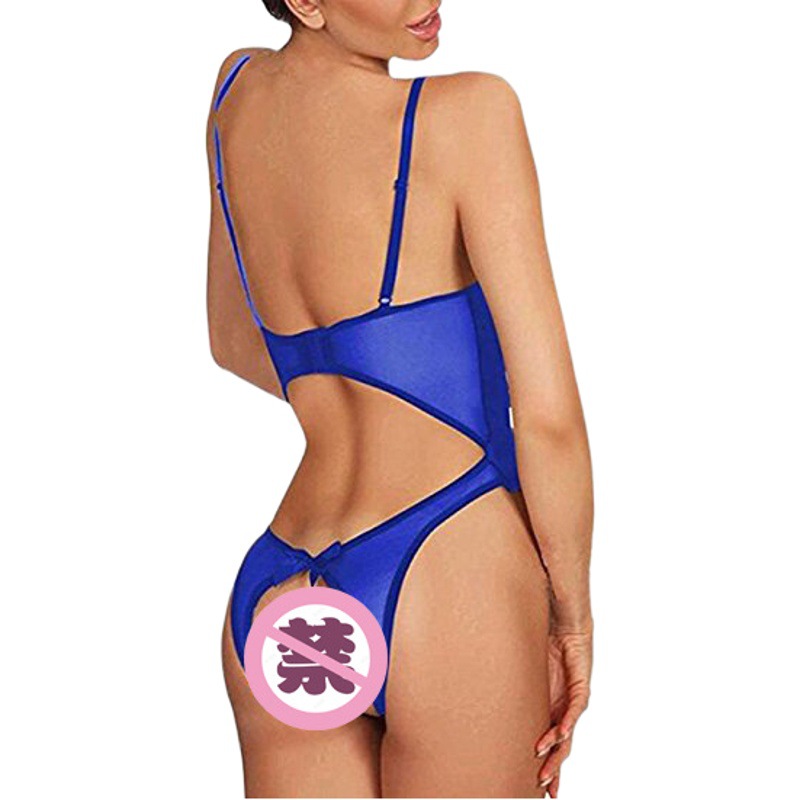 Cross-border foreign trade European and American new sexy lingerie sexy women's mesh dew point hollow jumpsuit sexy suit wholesale