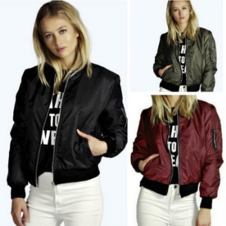 ebay AliExpress Explosions European and American Autumn and Winter New Solid Color Short Fashion Zipper Jacket