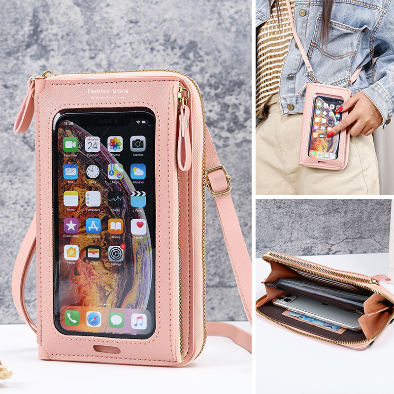Touch Screen Mobile Phone Bag for Women 2025 New Versatile Fashionable Small Shoulder Bag Multi-Functional Zipper Mobile Phone Bag Shoulder Bag