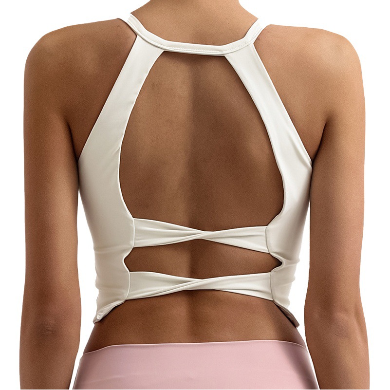 Spring and Summer New Yoga Vest for Women, High Elasticity, Quick Drying, Chest Pad, Beautiful Back, Sports Fitness Training Suspender Top in Stock