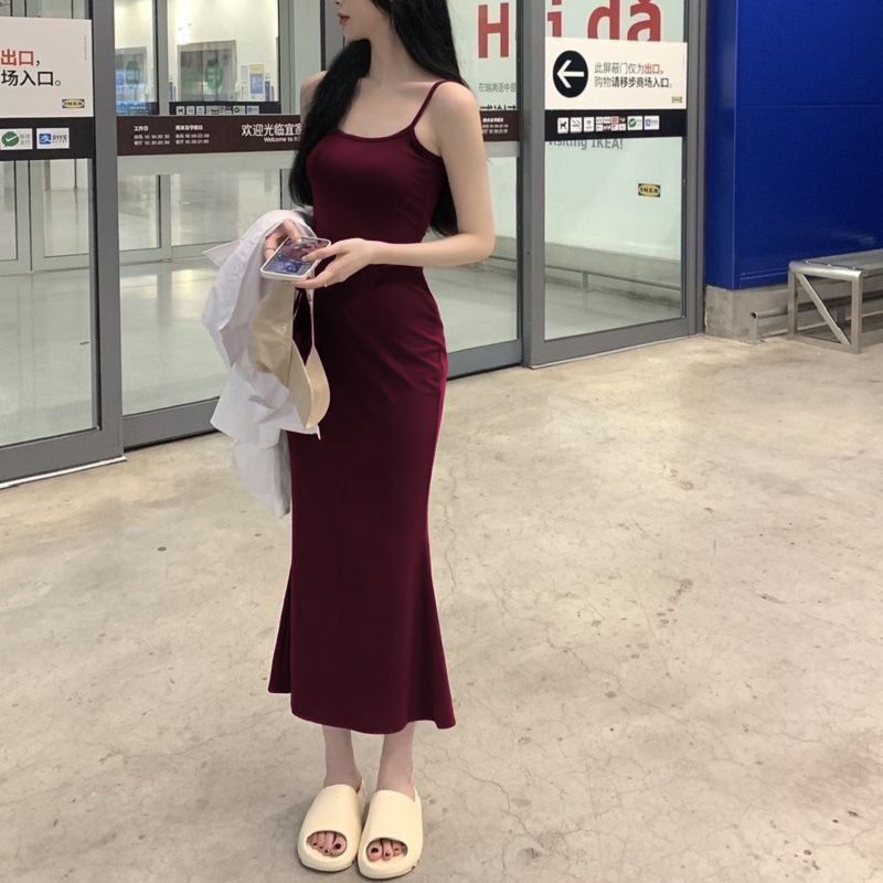 Picture of Suspender Dress for Women Summer Sleeveless Waist-Cinching Pure Lust Sexy Tight-Fitting Slimming Look High-End Hip-Hugging Sexy Tight Skirt