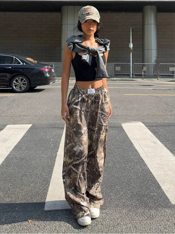 Picture of 2024 Spring and Autumn Spice Girls Women's New High Waist Wide Leg Pants Loose Slim Spice Girls Casual Pants Amazon