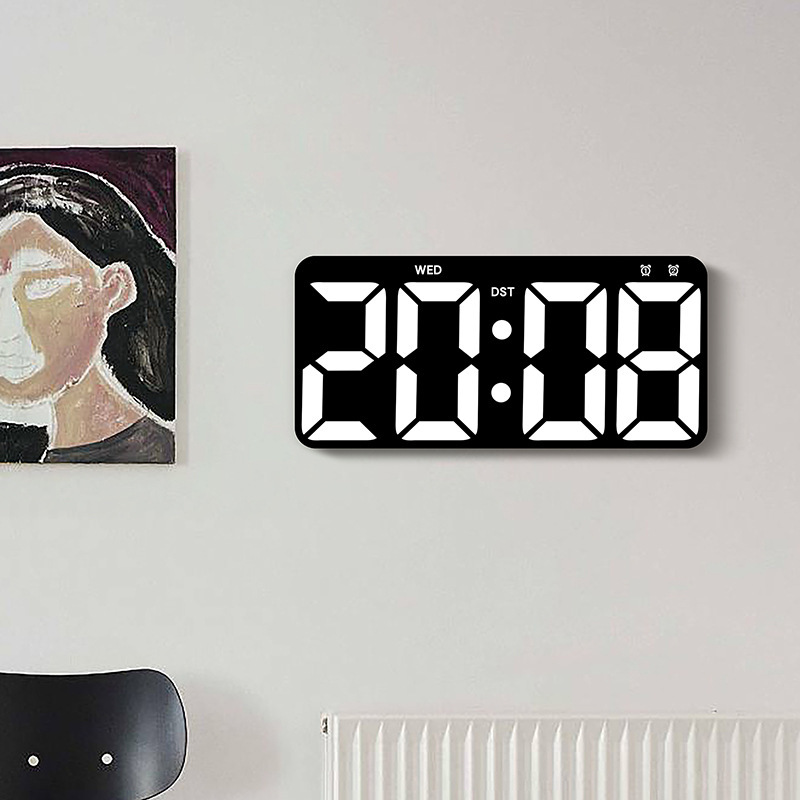 Cross-border Hot Sale Watch LED Living Room Wall Clock Simple Electronic Clock Multi-function Clock Countdown Digital Clock 2804