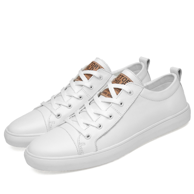 Picture of The first layer of leather board shoes men's shoes winter 2021 new soft leather soft bottom small white shoes casual sports shoes men's trendy shoes
