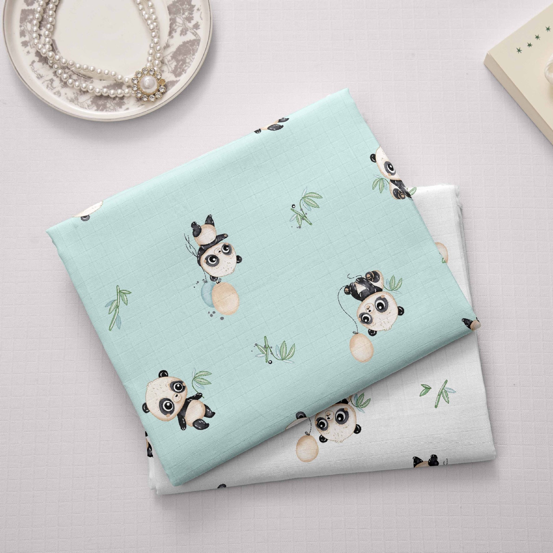 Manufacturer Wholesale Infant and Child Type a Pre-Shrunk 110*90 Non-Fluorescent Plain Weave 40 Count Combed Muslin Double-Layer Cotton Gauze