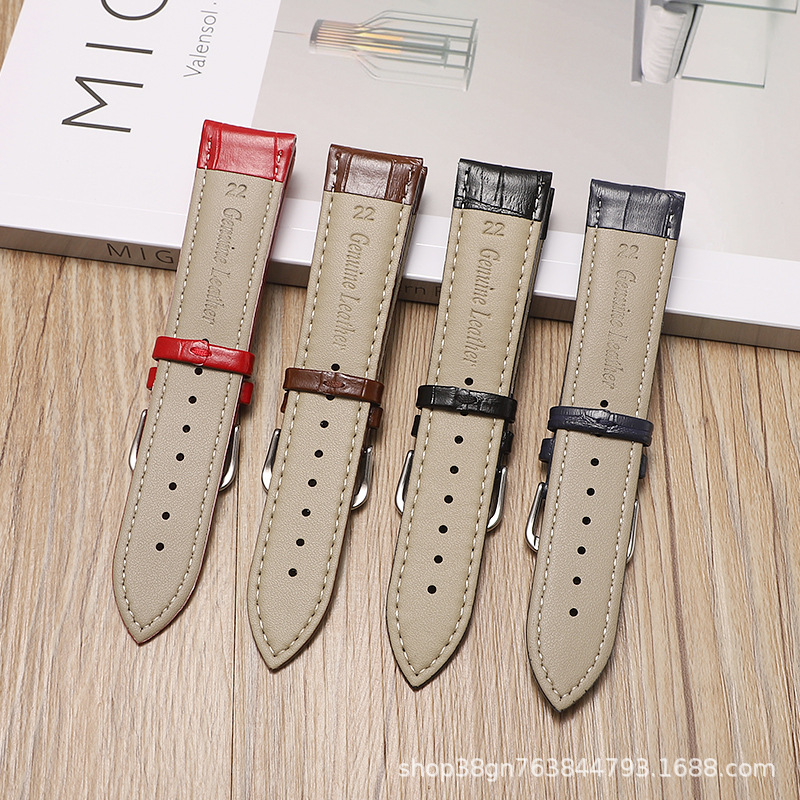 Picture of Factory Direct Sales Genuine Leather Watch Strap Crocodile Pattern Bamboo Pattern Pin Buckle Watch Strap Seven Colors Optional Suitable for Huawei Gt Samsung Apple