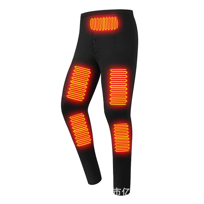 Picture of Hot smart zone 22 heating thermal underwear men's autumn clothes long pants USB charging solid color thickened cold-proof suit women