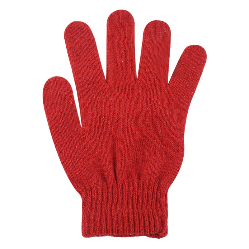 Spring and Autumn men's knitted gloves warm wool large acrylic yarn recycled yarn Dew 235 finger factory in stock