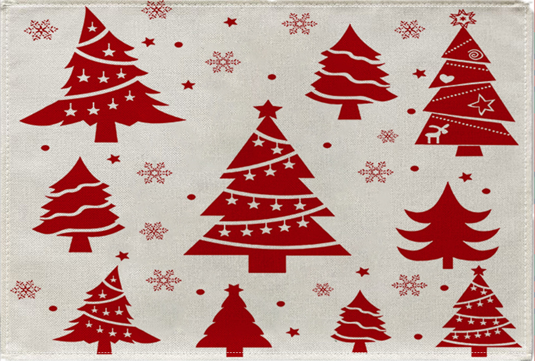 Picture of Christmas Placemat Scandinavian Style English Letter Napkin Western Restaurant Tablecloth Single Layer Linen Insulation Mat Table Mat