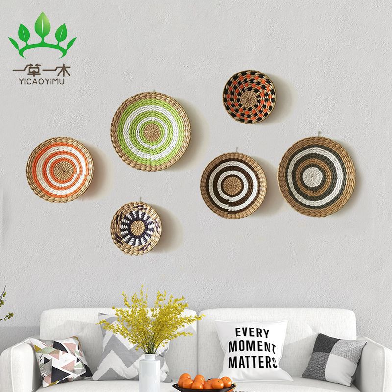 Bohemian Style Wall Decoration Straw Wall Decoration Background Wall Decoration Wall Hanging Sofa Bedside Hand-woven Wall Hanging