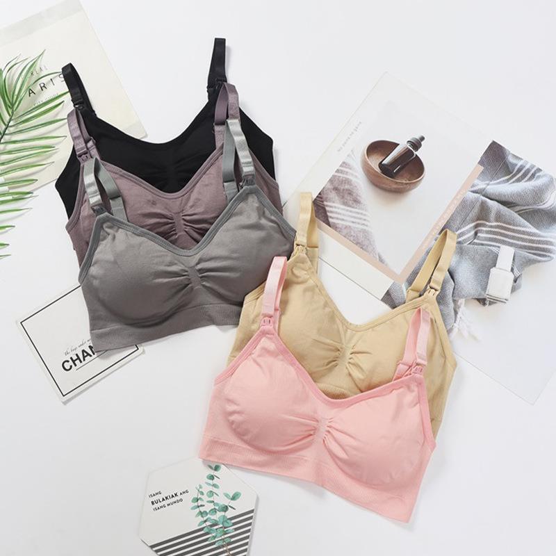 Picture of 2022 lactation underwear front open buckle bra comfortable ladies pregnant women underwear without steel ring lactation underwear wholesale