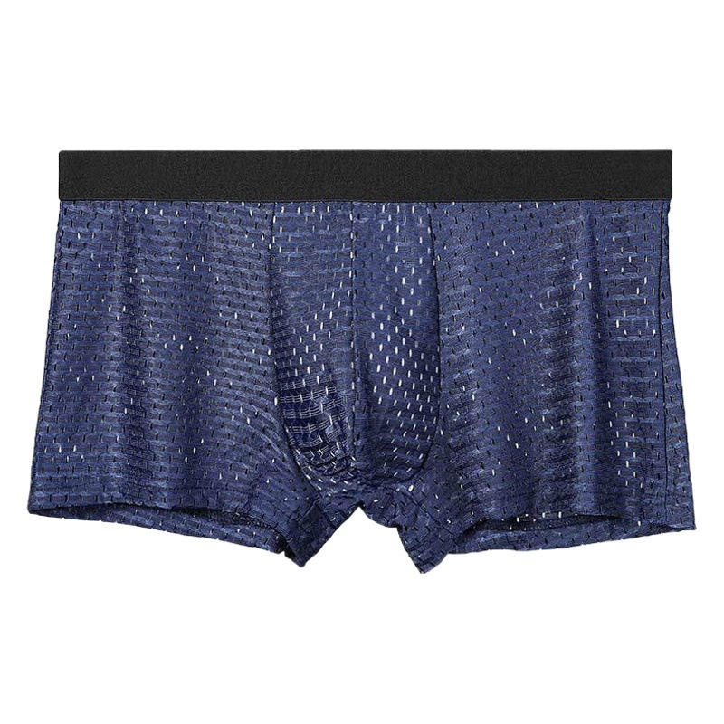 Men's Underwear Men's Ice Silk Mesh Breathable Four-Corner Trousers Men's Transparent Sexy Boxer Short Pants Summer Thin